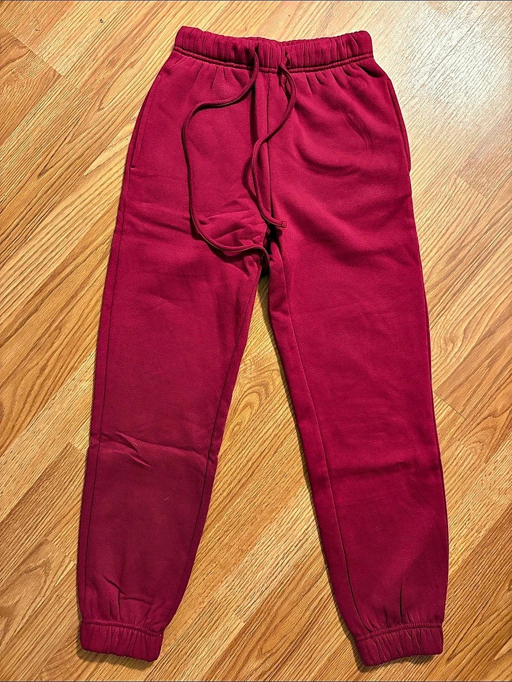 NEW! Zenana Cotton Jogger Pants Red Small